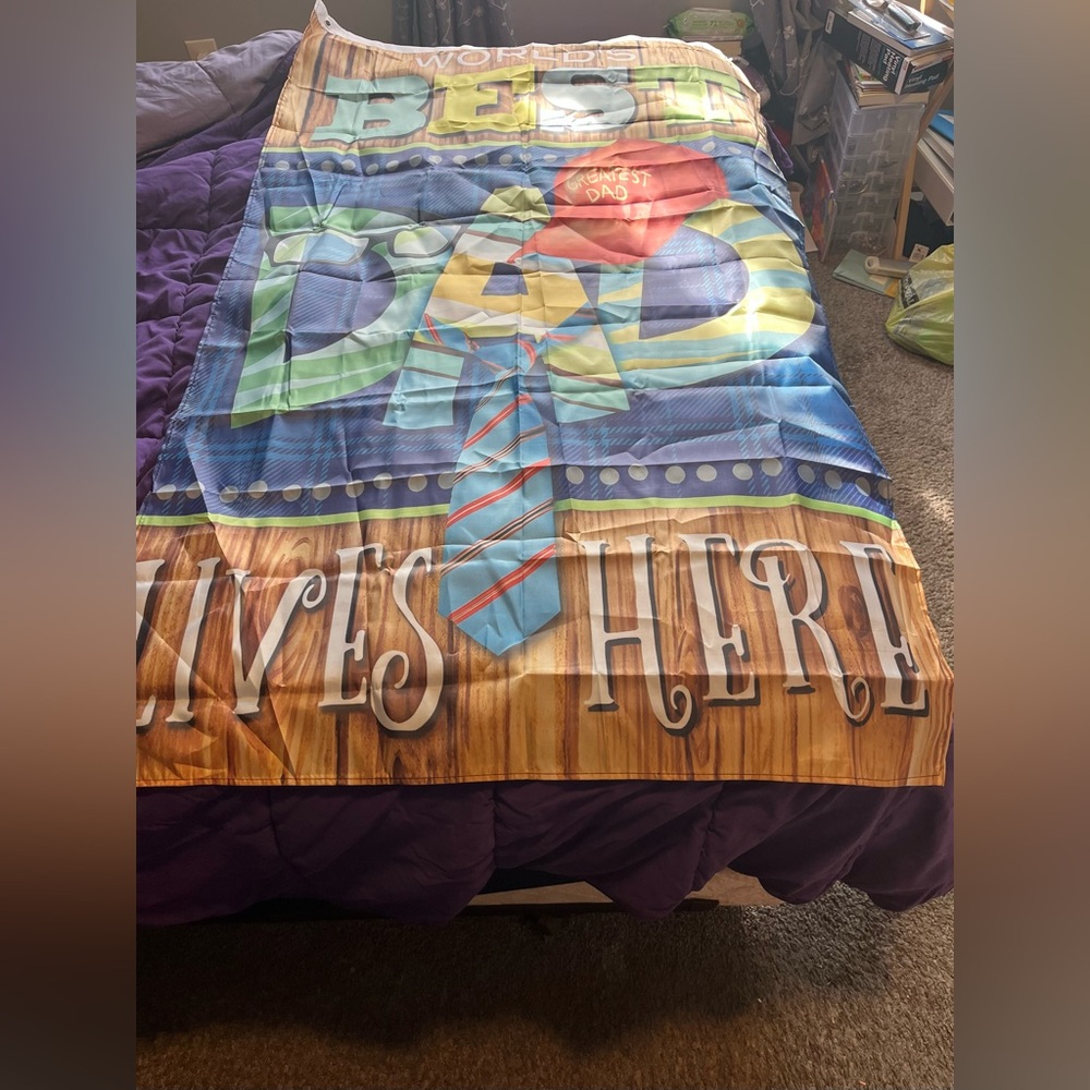 Colorful Dad-Themed banner/back drop.